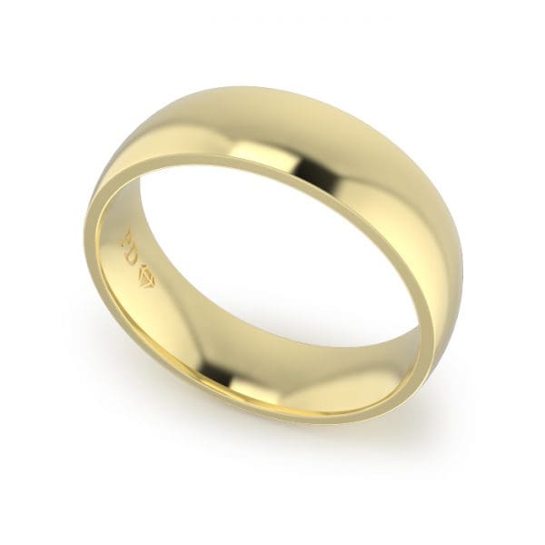 Gents-Wedding-ring-Yellow-Gold-Quater-Round-6mm