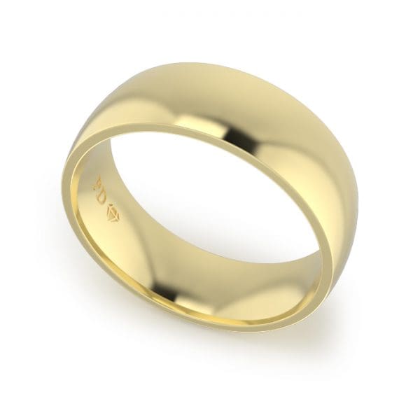Gents-Wedding-ring-Yellow-Gold-Quarter-Round-7mm-GWYQ1