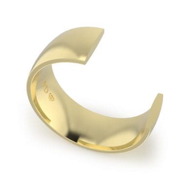 Gents-Wedding-ring-Yellow-Gold-Quater-Round-8mm-CROSS SECTION