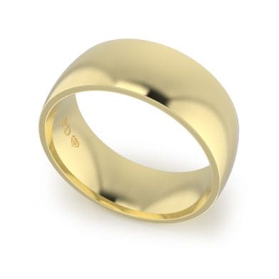 Gents-Wedding-ring-Yellow-Gold-Quarter-Round-8mm