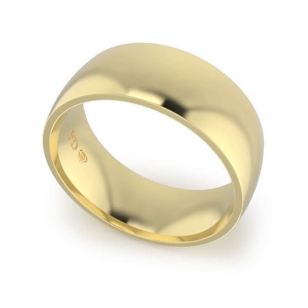 Gents-Wedding-ring-Yellow-Gold-Quarter-Round-8mm