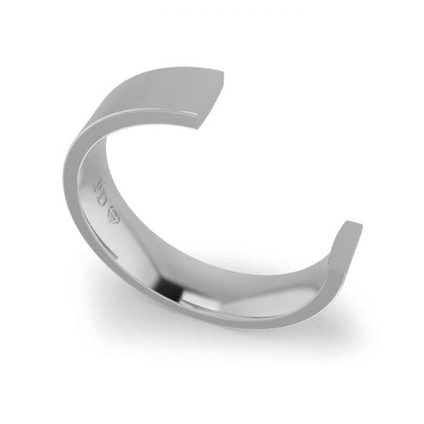 Ladies-Wedding-Ring-Platinum-Flat-5mm-CROSS-SECTION