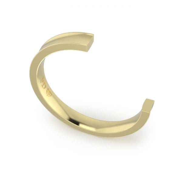 Ladies-Wedding-Ring-Yellow-Gold-Concave-3mm-CROSS SECTION