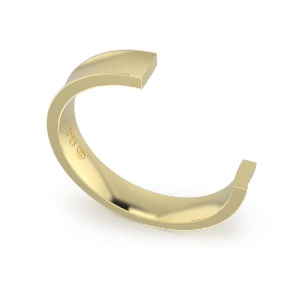 Ladies-Wedding-Ring-Yellow-Gold-Concave-4mm-CROSS SECTION