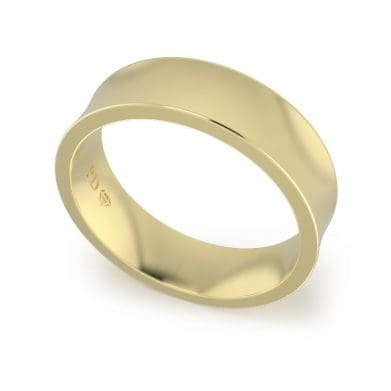 Ladies-Wedding-Ring-Yellow-Gold-Concave-6mm