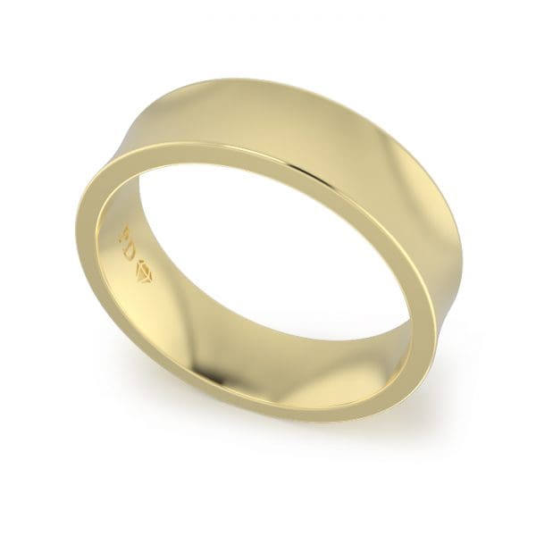 Ladies-Wedding-Ring-Yellow-Gold-Concave-6mm