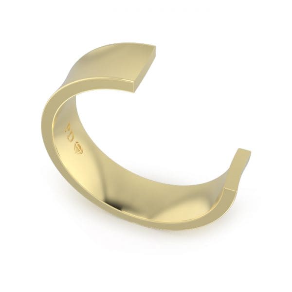 Ladies-Wedding-Ring-Yellow-Gold-Concave-6mm-CROSS SECTION