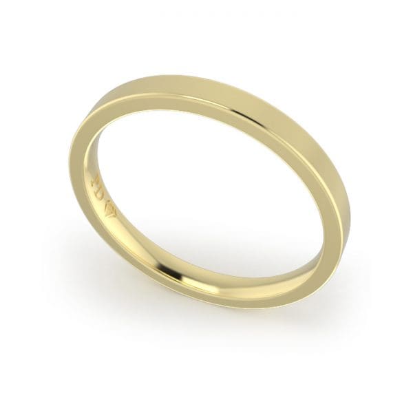 Ladies-Wedding-Ring-Yellow-Gold-Flat-2.5mm