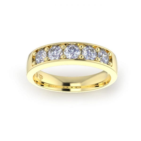 Ladies-Wedding-YG-Diamond-Ring-Pave-4mm