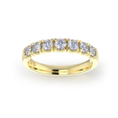 Ladies-Wedding-YG-Diamond-Ring-Scallop-Pave-3mm
