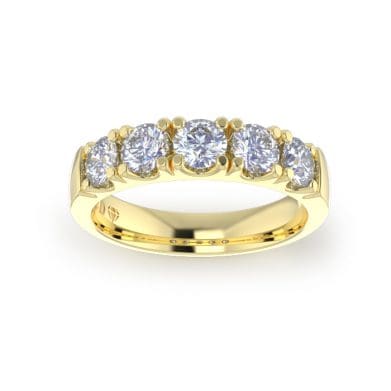 Ladies-Wedding-YG-Diamond-Ring-Scallop-Pave-4mm