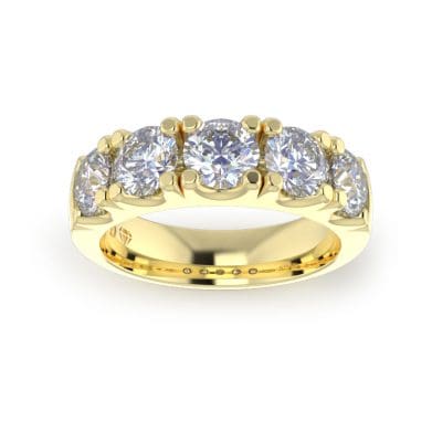 Ladies-Wedding-YG-Diamond-Ring-Scallop-Pave-5mm