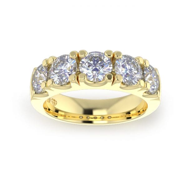 Ladies-Wedding-YG-Diamond-Ring-Scallop-Pave-5mm