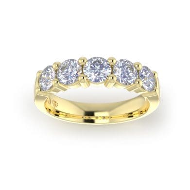 Ladies-Wedding-YG-Diamond-Ring-Shared-Claw-4mm