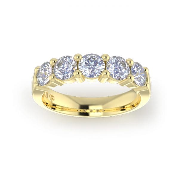 Ladies-Wedding-YG-Diamond-Ring-Shared-Claw-4mm