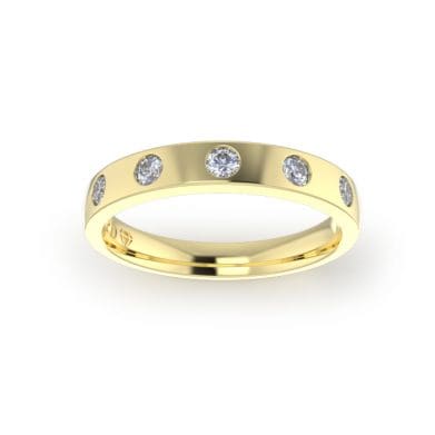 Ladies-Wedding-YG-Diamond-Ring-Shot-set-3mm