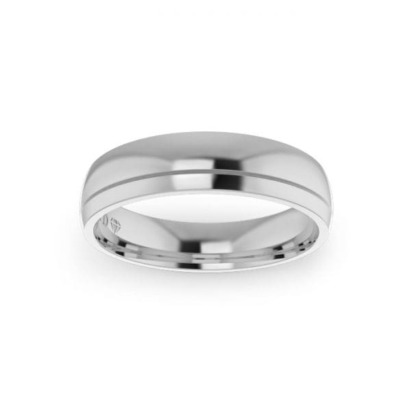 Gents-Wedding-Ring-Plat-Single-Groove-5mm-Top
