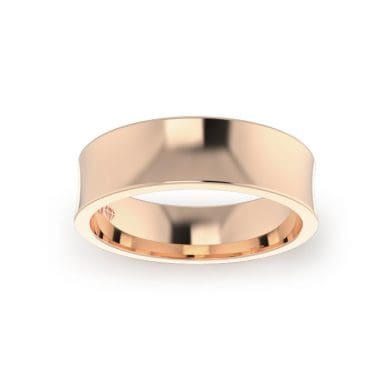 Gents-Wedding-Ring-Rose-Gold-Concave-6mm-Top