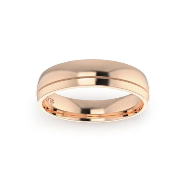 Gents-Wedding-Ring-Rose-Gold-Single-Groove-5mm-Top