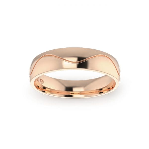 Gents-Wedding-Ring-Rose-Gold-Wave-5mm-Top