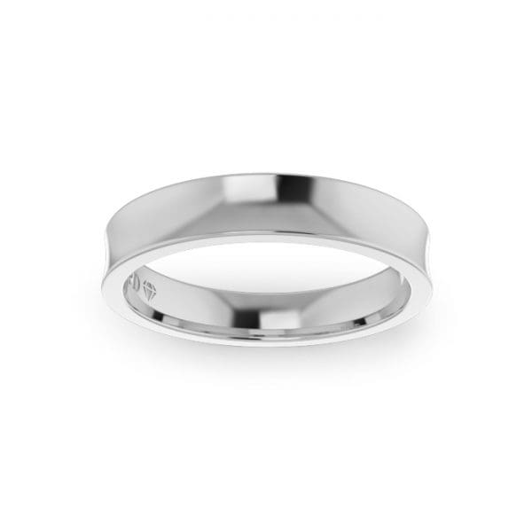 Gents-Wedding-Ring-White-Gold-Concave-4mm-Top