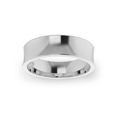 Gents-Wedding-Ring-White-Gold-Concave-6mm-Top