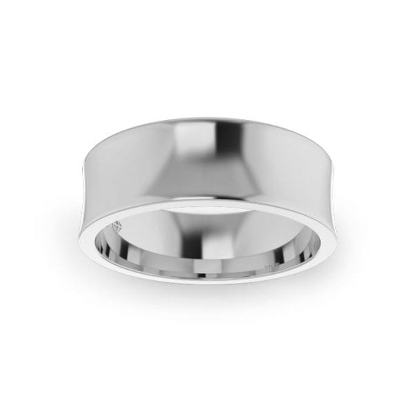 Gents-Wedding-Ring-White-Gold-Concave-7mm-Top