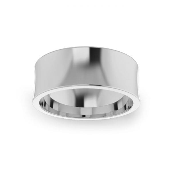 Gents-Wedding-Ring-White-Gold-Concave-8mm-Top