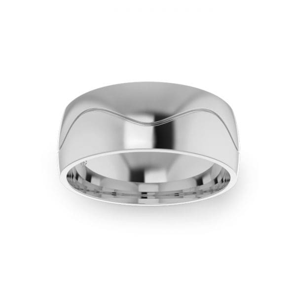 Gents-Wedding-Ring-White-Gold-Wave-8mm-Top