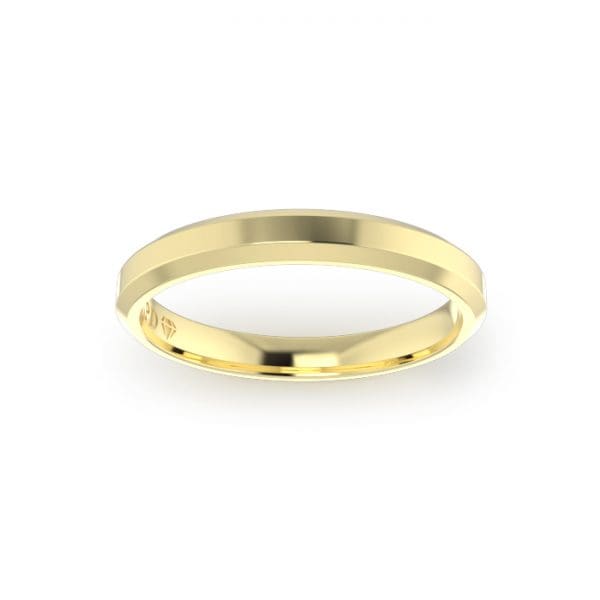 Gents-Wedding-Ring-Yellow-Gold-Bevelled-3mm-Top