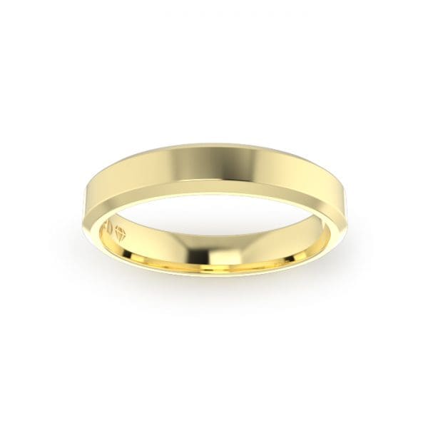 Gents-Wedding-Ring-Yellow-Gold-Bevelled-4mm-Top