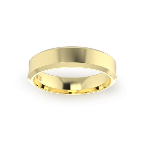 Gents-Wedding-Ring-Yellow-Gold-Bevelled-5mm-Top