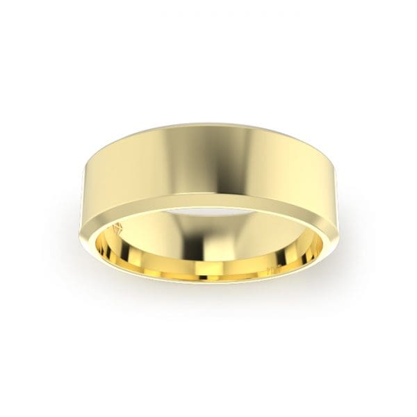 Gents-Wedding-Ring-Yellow-Gold-Bevelled-7mm-Top