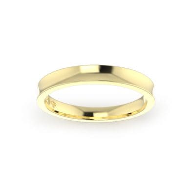 Gents-Wedding-Ring-Yellow-Gold-Concave-3mm-Top