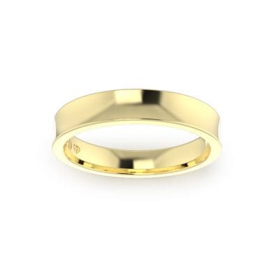 Gents-Wedding-Ring-Yellow-Gold-Concave-4mm-Top
