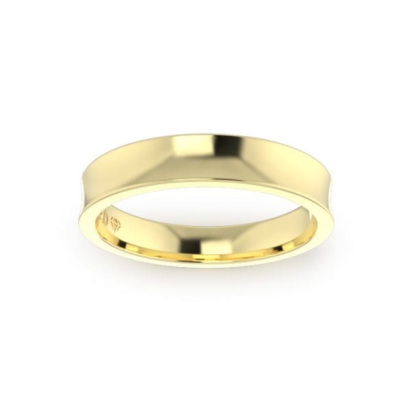 Gents-Wedding-Ring-Yellow-Gold-Concave-4mm-Top