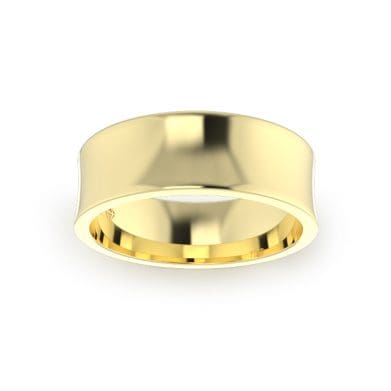 Gents-Wedding-Ring-Yellow-Gold-Concave-7mm-Top
