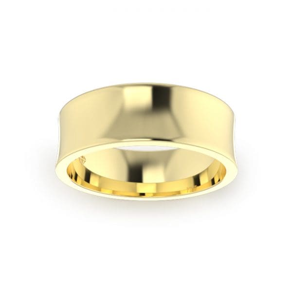 Gents-Wedding-Ring-Yellow-Gold-Concave-7mm-Top