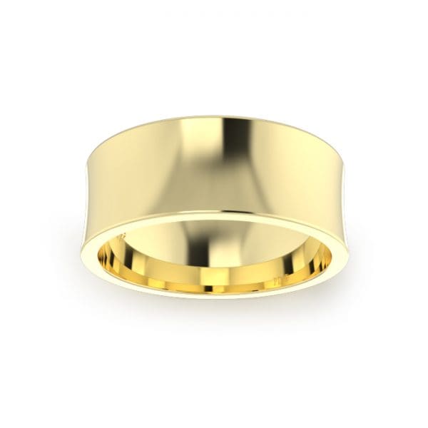 Gents-Wedding-Ring-Yellow-Gold-Concave-8mm-Top