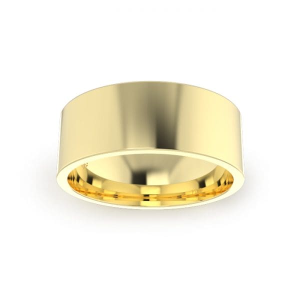Gents-Wedding-Ring-Yellow-Gold-Flat-8mm-Top
