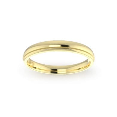 Gents-Wedding-Ring-Yellow-Gold-Single-Groove-3mm-Top