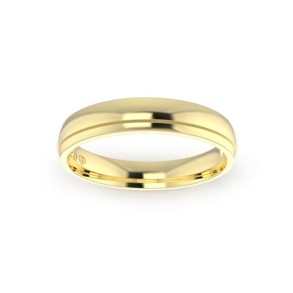 Gents-Wedding-Ring-Yellow-Gold-Single-Groove-4mm-Top