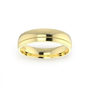 Gents-Wedding-Ring-Yellow-Gold-Single-Groove-5mm-Top