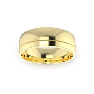 Gents-Wedding-Ring-Yellow-Gold-Single-Groove-7mm-Top