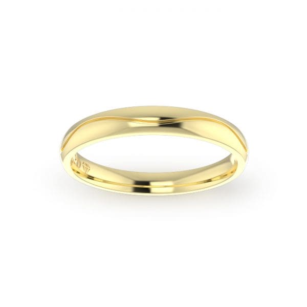 Gents-Wedding-Ring-Yellow-Gold-Wave-3mm-Top