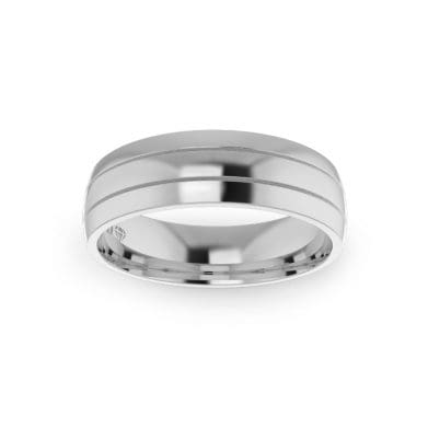 Gents-Wedding-ring-Plat-Double-Groove-6mm-Top
