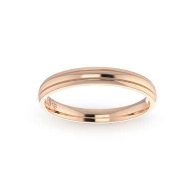 Gents-Wedding-ring-Rose-Gold-Double-Groove-3mm-Top