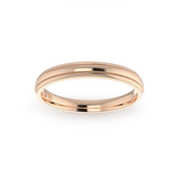 Gents-Wedding-ring-Rose-Gold-Double-Groove-3mm-Top