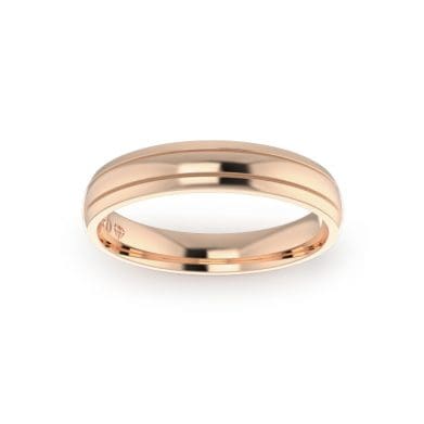 Gents-Wedding-ring-Rose-Gold-Double-Groove-4mm-Top