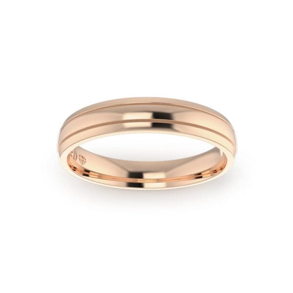 Gents-Wedding-ring-Rose-Gold-Double-Groove-4mm-Top
